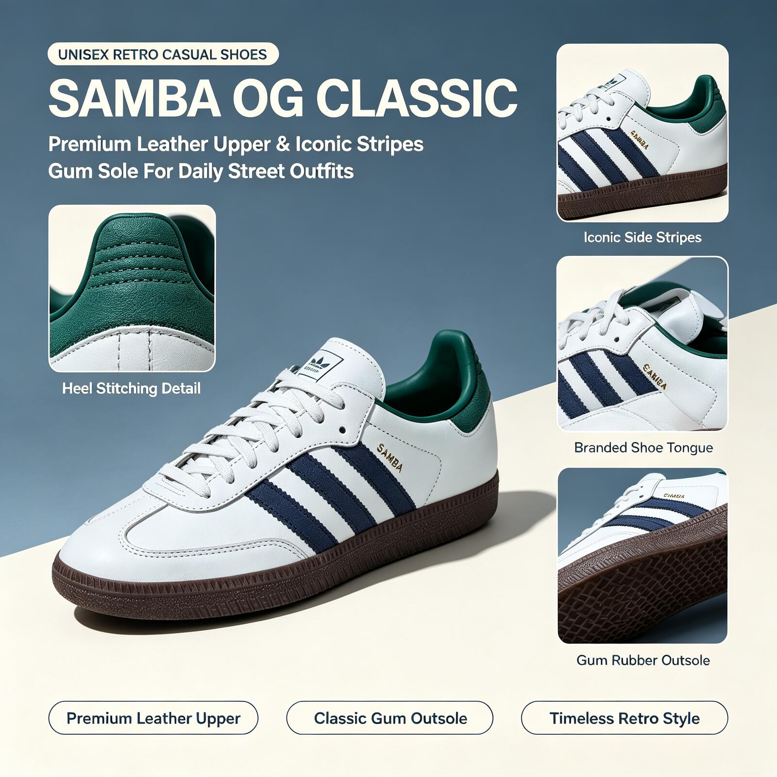 Adidas Shoes Samba - Chaussures de skateboard basses unisexes Adidas
