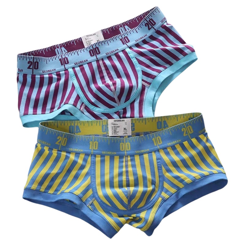 Boxer Brief Pack Cotton - Nouveau Boxer rayé sous-vêtements confortables pour